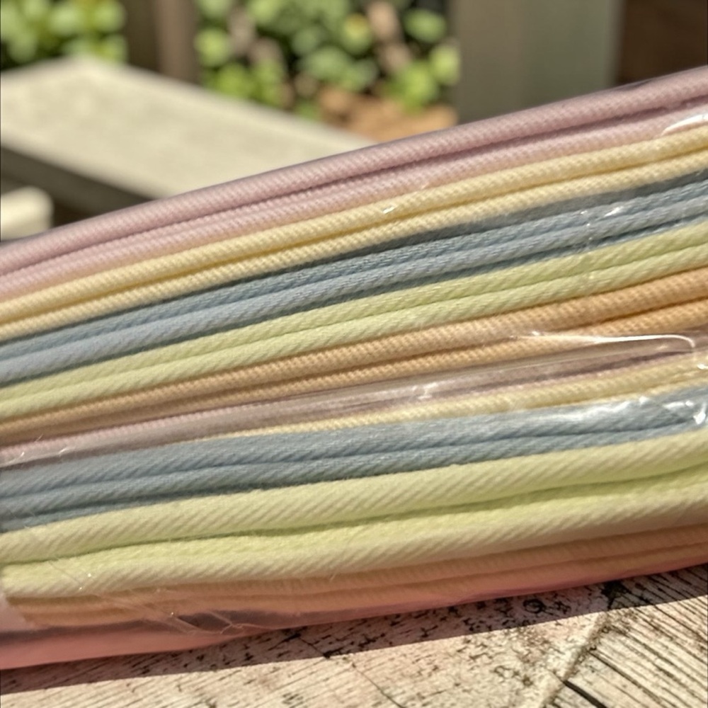 “Summer Garden Party of 12 Please”Pastel Square Napkins. All Natural Fiber